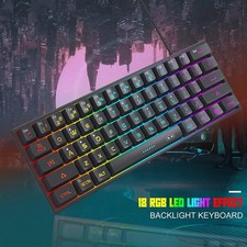 MageGee TS91 Mini 60% Wired One Handed Gaming Keyboard, RGB Backlit, Black picture