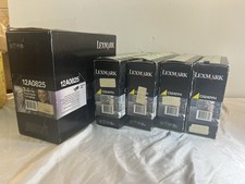 Lot of 5 Genuine Lexmark Toner Cartridges (1) 12A0825 Black & (4) C5240YH Yellow picture