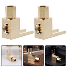 30 PCS Copper Banana Jack to Spade Plug Adapter, L Type Audio Terminal picture
