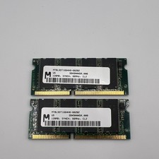 2 Pcs 128MB Micron SODIMM RAM MT8LSDT 1664HG662B2 PC-66 CL2 picture