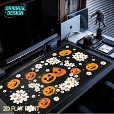 1pc Halloween Cute Pumpkin Daisy XXL Large Mouse Pad, Featuring a Playful and picture