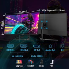 SANSUI 34-Inch Curved Gaming Monitor UWQHD 3440 x 1440P Up to 200Hz 165Hz picture