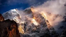 Landscape nature snowy peak storm mountains Custom Gaming Mat Desk picture