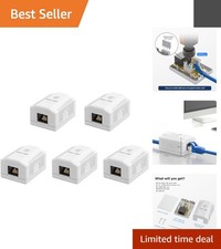 1-Port Cat6 Ethernet Wall-Mount Box, 5-Pack RJ45, 10Gbps Data Transfer Rate picture