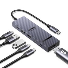 6 in 1 USB C Hub to DisplayPort HDMI VGA Ethernet 100W PD 4K 60Hz USB C picture
