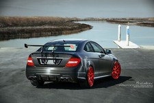 Cars black mercedes benz c63 amg coupe Desk Mat Stitched picture