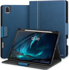 KingBlanc Case for iPad Pro 13-inch (M4) 2024 PU Leather Smart Stand Cover Blue picture