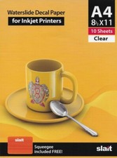 Slait Inkjet Waterslide Decal Paper CLEAR -  A4 8.5x11 30 Sheets w/Free Squeegee picture