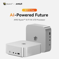 Beelink SER10 MAX HX470 Mini PC - 32GB 1TB - 10GbE LAN - Frost Silver - Mint picture