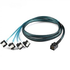 Mini SAS HD SFF-8643 to 4X SATA 90 Degree Internal Server High Speed Data Cable picture