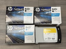 NEW Genuine Lot of 4 HP 843C Ink: 2x Black, 1 Cyan, 1 Yellow (no box) picture