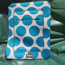 Thirty One 31 Teal Blue Polka Dot Tablet iPad Sleeve Neoprene Case picture
