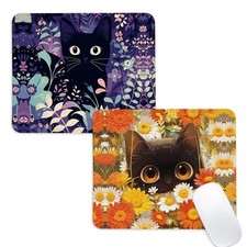 CDZYNG Black Cats Square Mouse Pad, Color Black Cats 8 9.4x7.8 Inch 2pcs picture