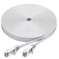RJ45 CAT7 6FT 10FT 30FT 50FT 100FT 200FT Ethernet Network Cable Cord Flat LOT US picture
