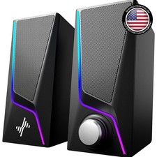 Compact Gaming Speakers with Hi-Fi Sound & 2 Bass-Boost Ports - USB Powered picture