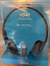 Logitech H340 USB Headset Stereo Wired Headband Music Calls Windows PC Mac Black picture