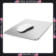 Aluminum Mouse Pad Silver 9.1x7.1 Inch Waterproof Non-Slip Office Gaming picture