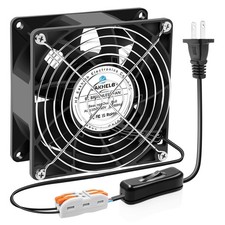 EC 92x92x38mm Axial Muffin Fan 110V 120V 240V Dual Ball Bearing ON/Off Switch picture