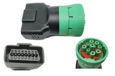 Type 2 Green 9pin J1939 to OBD2 16pin J1962 Female Adapter Fast Ship picture