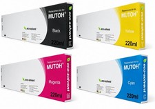 4x COMPATIBLE MUTOH 1341SR ECO SOLVENT INK CARTRIDGES CYMK 220ML picture