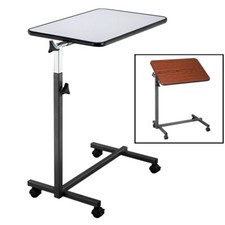 Medical Bed Tray Overbed Table Rolling Tray Bed Side Table for Laptop Eating US picture