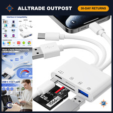 4-in-1 SD Card Reader for iPhone & iPad, Digital Camera to Phone Adapter, Fast T picture