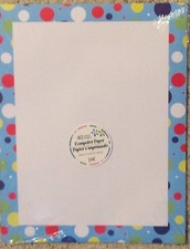 Computer Printer Paper Blue Bubble Dot Border 40 Sheets 8.5x11 Stationary picture