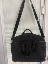COACH F70058 Hudson Black Signature C Canvas Leather Briefcase Laptop Bag 2-Way picture