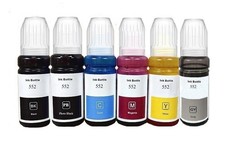 Pack of 6  colors BK/PB/C/M/Y/ GY ink refill bottle  T552 552  ET-8500 ET-8550 picture