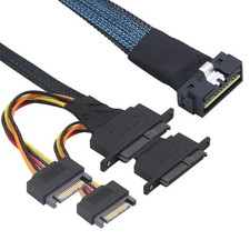 LP SlimSAS 8X SFF-8654 8i (74Pin) to SFF-8639 (U.2) NVMe Adapter Cable picture