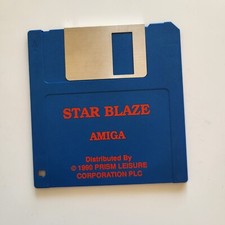✅ 1 Floppy Disk STAR BLAZE by PRISM LEISURE 1990 ⭐ Commodore Amiga 500 1000 ⚡️ picture