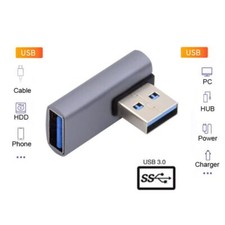 CABLECY 90 Degree Right Angled Type USB 3.0 Male to Female Extension Adapter picture