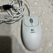 Vintage Logitech First Pilot Wheel Mouse M-BE58 2-Button and Scroll Wheel picture