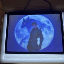 15.7x11.8’’ Glass Gaming Mousepad Illuminated Off- White/Black On-Stunning Art picture