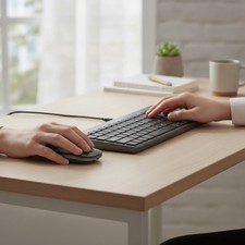 Elegant Wireless Bluetooth Keyboard Mouse Combo - Dual OS Support & Rechargeable picture