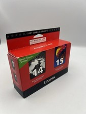 Lexmark 14 & 15 Ink Cartridge Combo GENUINE Sealed Box New 18C2090 18C2110 picture