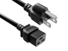 10ft NEMA 5-15P to C19 PDU Power Cord, 14 AWG SJT Heavy Duty, 15A/125V, UL Li... picture