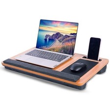 Home Office Lap Desk with Built-in Mouse Pad, Wrist Rest & Phone Holder, Portabl picture