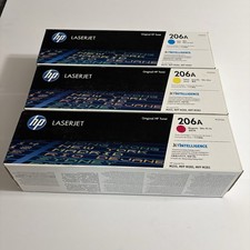 Genuine HP 206A Toner 3-Pack W2111A W2112A W2113A Cyan Yellow Magenta New picture