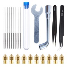 24Pcs/Set 0.4mm 3D Printer Extruder Nozzles +Nozzle Cleaning Tool Wrench Kit picture