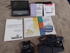 HP 320LX Handheld Palmtop 4MB F1221A ABA  w/ Case, Manuals, Dock, Adapter, SW picture