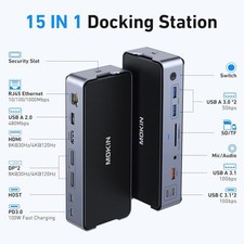 MOKiN 15 IN 1 Triple-Display Docking Station With 8K Resolution picture