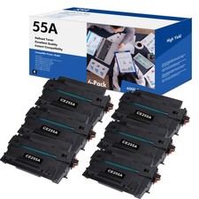 6PK Black Toner Cartridge for HP 55A CE255A Laserjet P3015D P3015 P3015DN P3015X picture