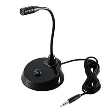 ELECOM PC Microphone Stand Microphone 3.5mm Diameter Compact Flexible Arm with picture