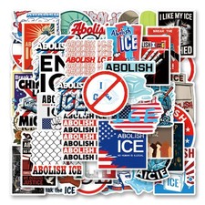 50Pcs Funny Anti Ice Stickers 1.96 inches x inches, 50pcs Abolish picture