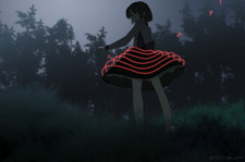 Landscape skirt anime forest night dark music women Custom Gaming Mat Desk picture