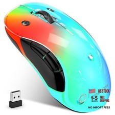 2.4G Aesthetic Wireless Mouse - Customizable Covers & LED Mood Lighting  White picture