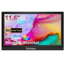 Pisichen 11.6 Inch Portable Monitor,  HD 1366x768 IPS Screen with Dual Speakers picture