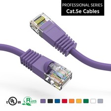 10 Pack of 5Ft CAT5E UTP Ethernet Network Booted Cable Purple picture