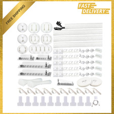 White Cable Management Organizer Kit, 4 Cable Sleeves, Split, 311Pcs, Black and picture